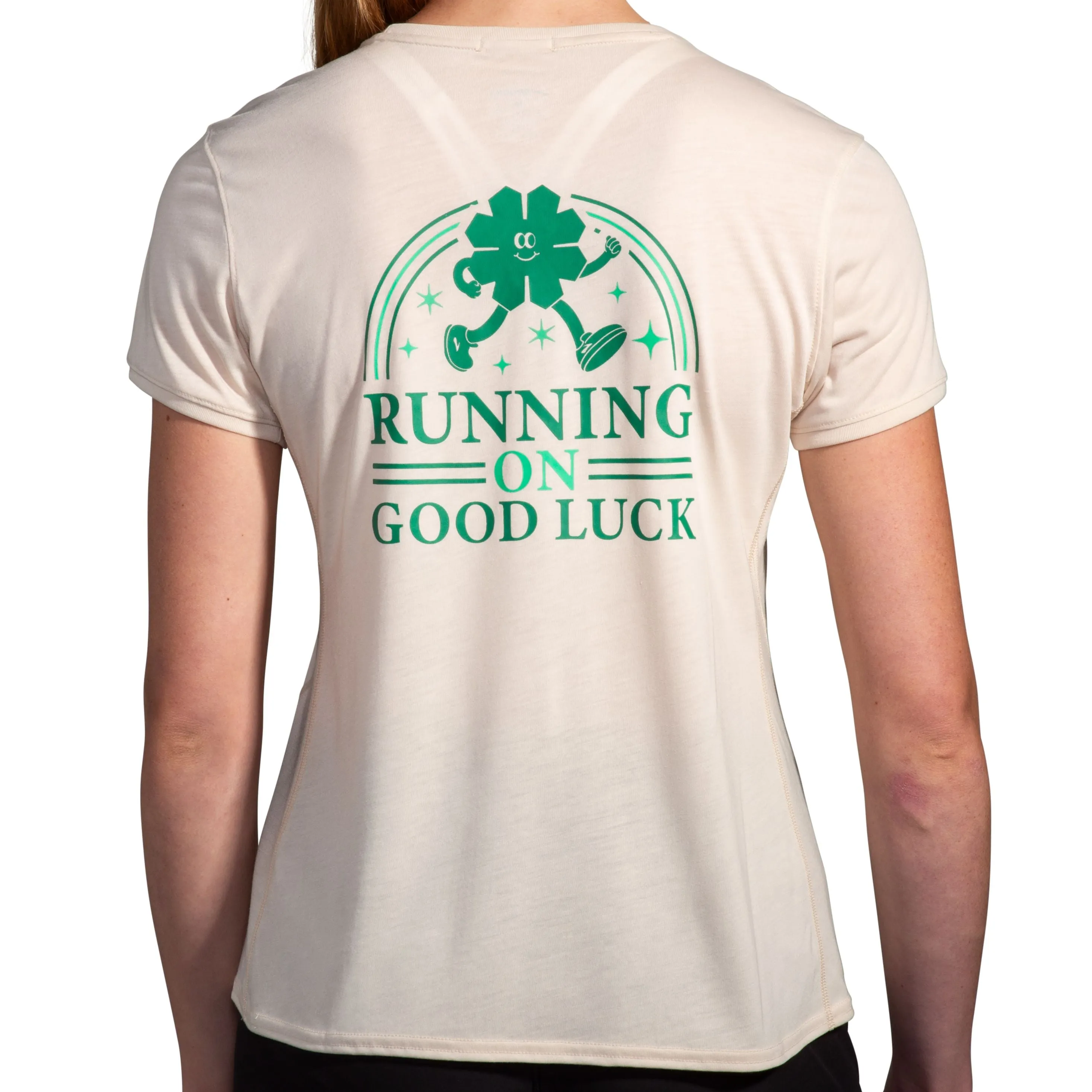 Brooks | Distance Short Sleeve 3.0 | Women's | Buff/Run Lucky