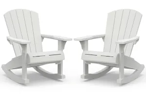 Keter Alpine Rocking Adirondack Chair White -2 PACK