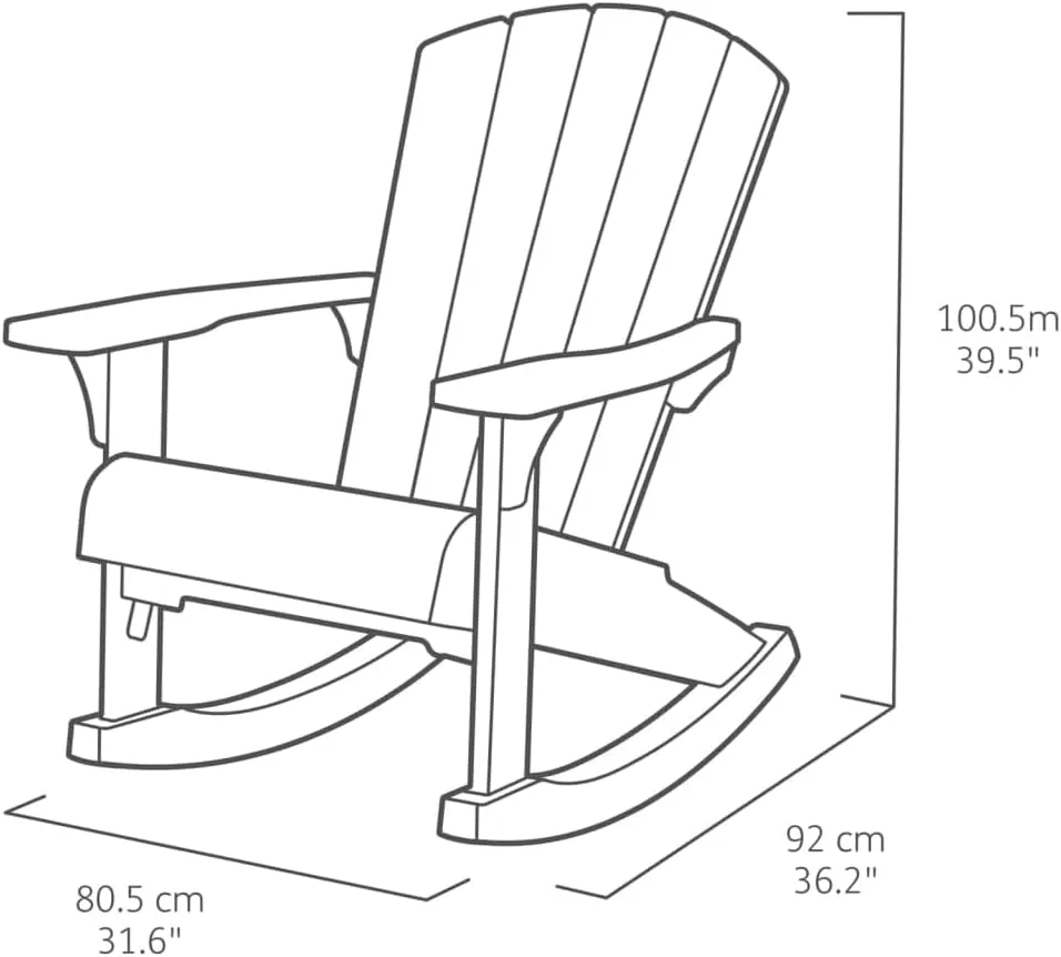 Keter Alpine Rocking Adirondack Chair White -2 PACK