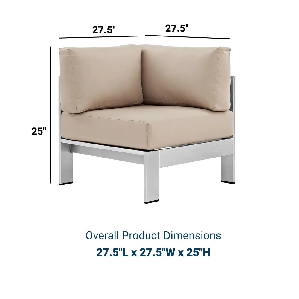 Shore Outdoor Patio Aluminum Corner Sofa